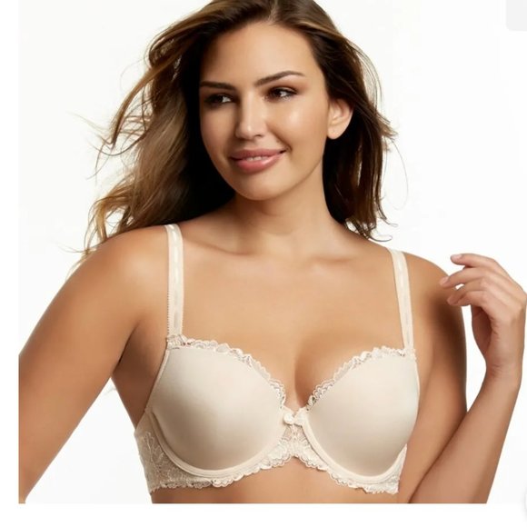 Paramour by Felina Madison full figure Contour T-Shirt Bra | Demi | Lace BG NWT - Picture 2 of 6